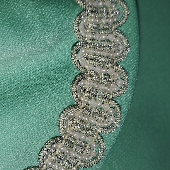 Vintage 70s Miss Rubette Mint Green Formal Prom Maxi Dress - Picture 4 of 12